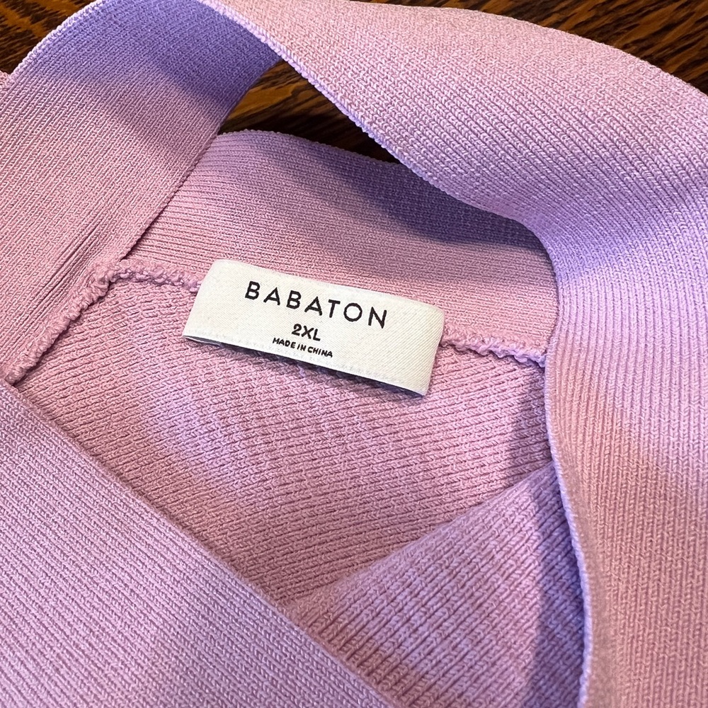Aritzia Babaton Cropped Tank Sculpt Knit Criss Cross 2XL Lilac Purple Like New - Picture 4 of 8